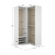 Roupeiro Closet de Canto Suit Sapateira Branco e Natural 105x104 cm - fanmuebles