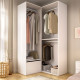 Eck-Ankleide Suit mit Schuhschrank Weiß Natur Reversibel 105x104 cm - fanmuebles