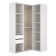 Dressing d'angle Suit blanc naturel 124 cm - fanmuebles