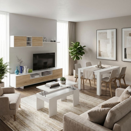 Đ Belus Nordic Salon Furniture Pack Roble - Branco fanmuebles
