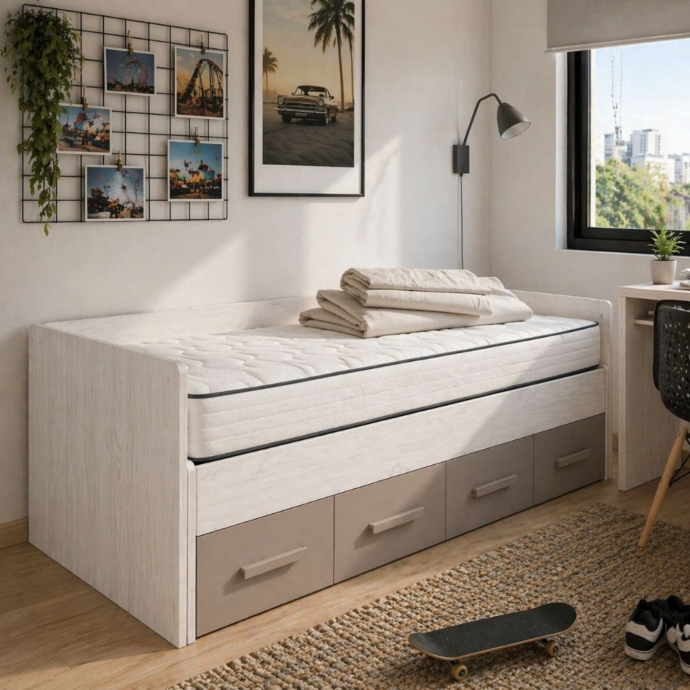 Lit gigogne Ares plus avec matelas - Fanmuebles