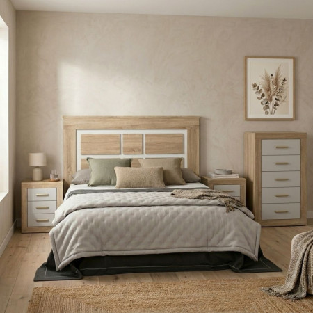Pack Dormitorio Dafne 4 Piezas - Roble y Blanco - fanmuebles