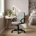 Silla de oficina Hela ergonómica y elevable tapizada en tela gris