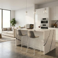 Set 2 Sgabelli Collezione Oslo Cenere-Bianco 43 x 88 x 44 cm