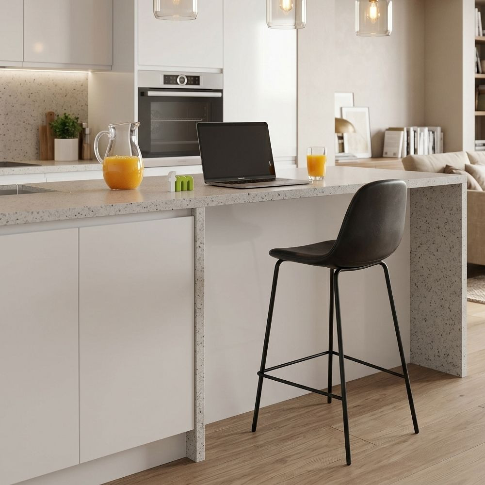 Banco Coleção Oslo Vulcano-Preto 43 x 88 x 44 cm - fanmuebles