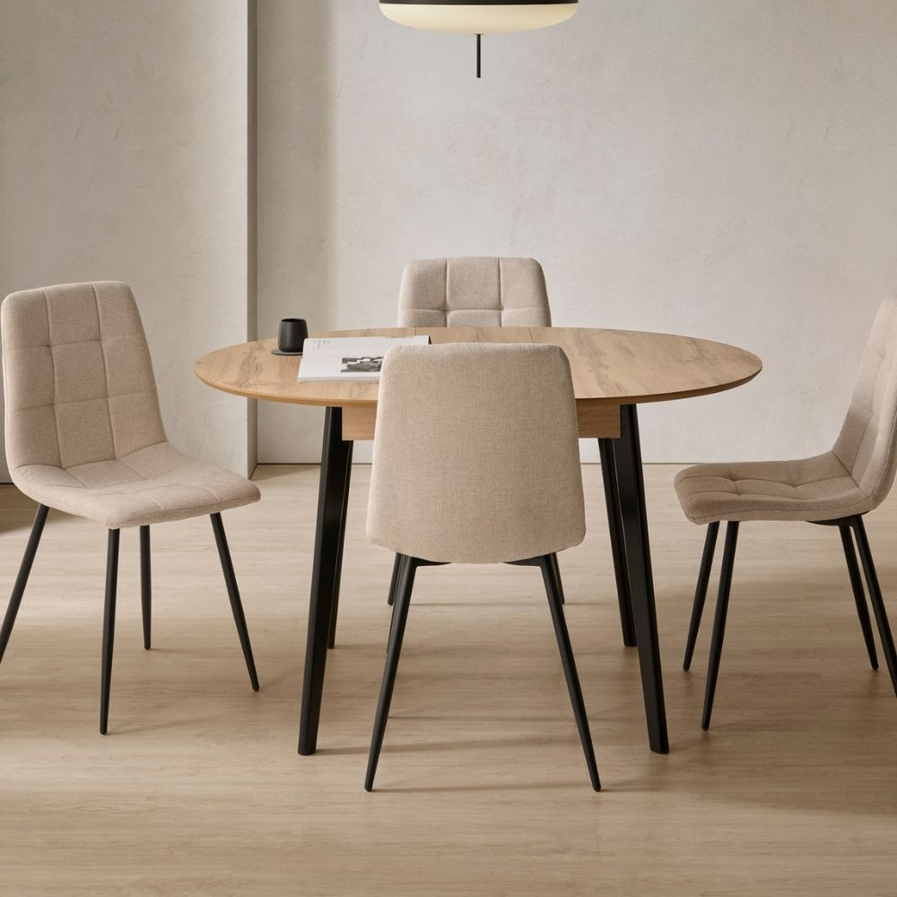 Assicurati il favoloso Tavolo Rotondo Allungabile Helen da fanmuebles IT. Design industriale pazzesco, gambe in faggio nero e to