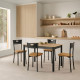 Mesa de Cocina Fija Niza Roble Hércules y Negro