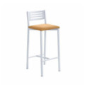 Banco de balcão médio com encosto Kelsa branco texturizado estofado 33 x 87 x 38 cm