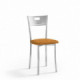 Silla de cocina Isabel Aluminio tapizada en tela Domus color Habana (marrón claro)