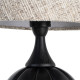 LÁMPARA MESA NEGRO TEJIDO-MADERA 24 X 24 X 47,50 CM