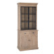 VITRINA NATURAL-NEGRO MADERA DE PINO 87 X 40 X 198 CM