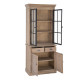 VITRINA NATURAL-NEGRO MADERA DE PINO 87 X 40 X 198 CM