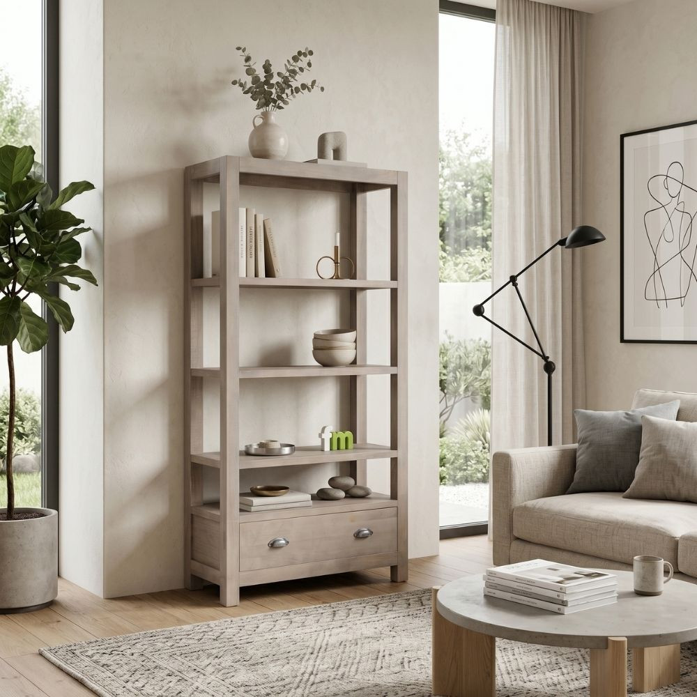 ESTANTERÍA NATURAL MADERA DE PINO 90 X 40 X 180 CM