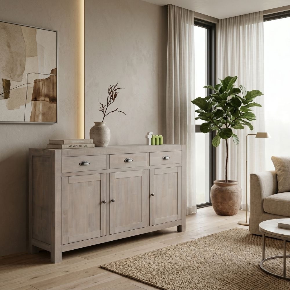 APARADOR NATURAL MADERA DE PINO 140 X 40 X 86,50 CM