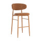 Taburete Alto Melocotón Tapizado con Respaldo | fanmuebles