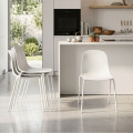 Set di 4 sedie da sala da pranzo o cucina impilabili Luna bianco testurizzato 45 x 85 x 52 cm