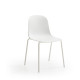 Lot de 4 chaises salle à manger Luna blanc texturé empilables fanmuebles