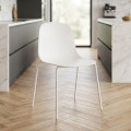 Cadeira de jantar ou cozinha empilhável Luna branco texturizado 45 x 85 x 52 cm