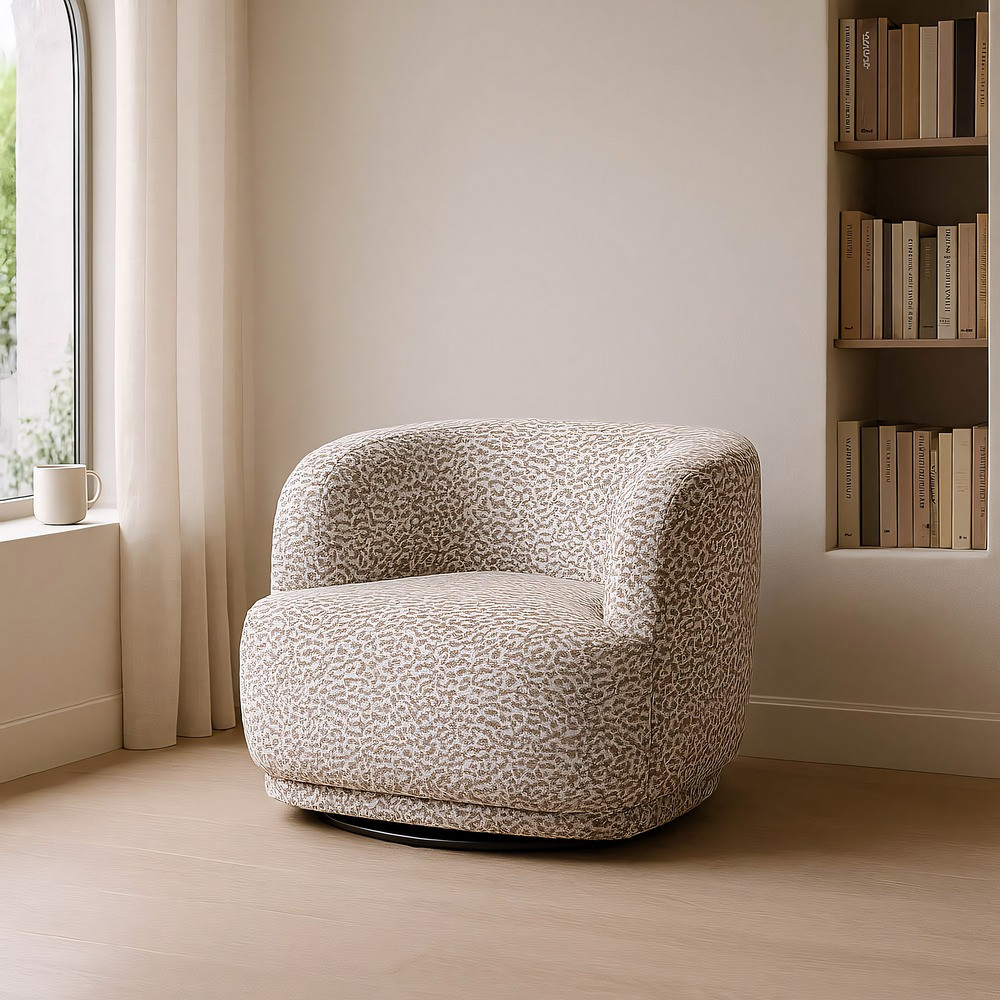 SILLÓN GIRATORIO GRIS TEJIDO SALÓN 89 X 87 X 71 CM
