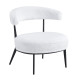 Butaca Oasis Tela Teddy Blanca Patas Metal - fanmuebles