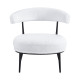 Butaca Oasis Tela Teddy Blanca Patas Metal - fanmuebles