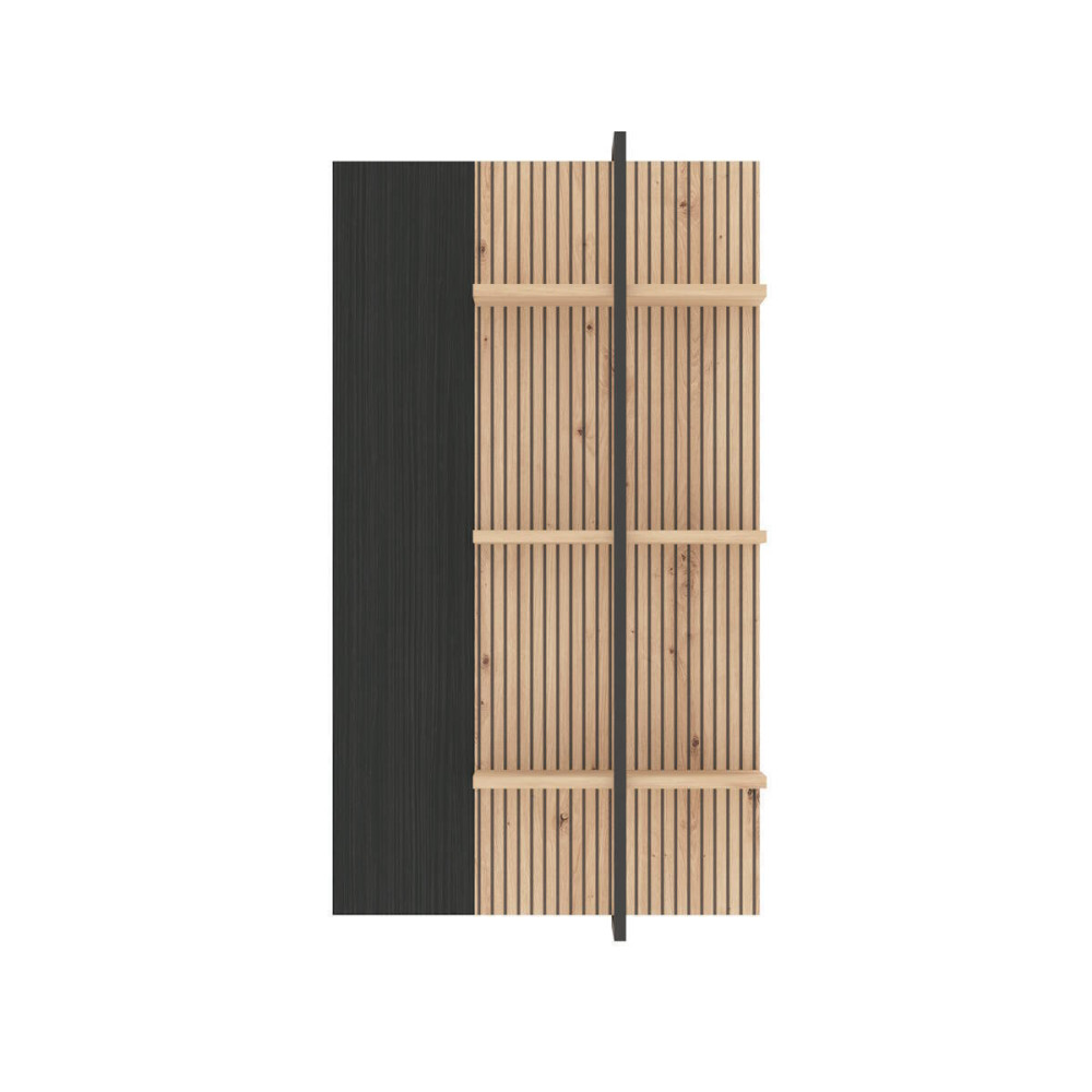 Estante de Pared Aquitania Ébano y Artisan - fanmuebles