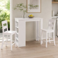 Tabouret de bar haut Toledo laqué blanc - 41 x 95,5 x 46,5 cm