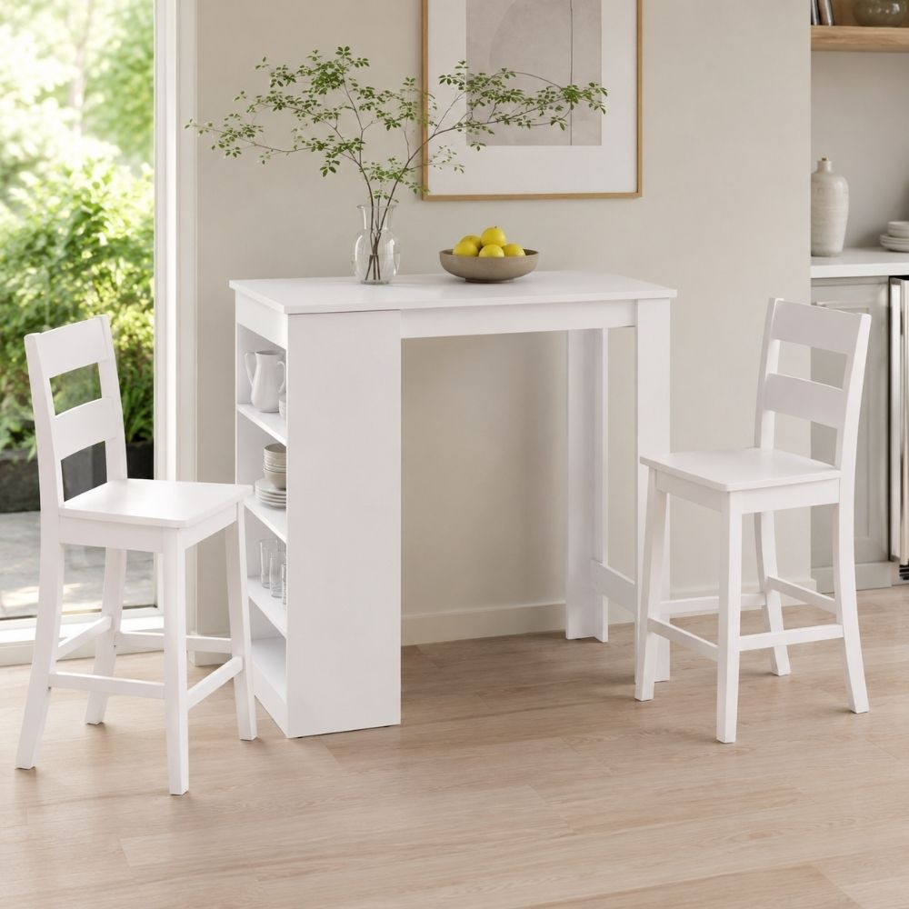 Tabouret de Bar Haut Toledo Laqué Blanc - fanmuebles