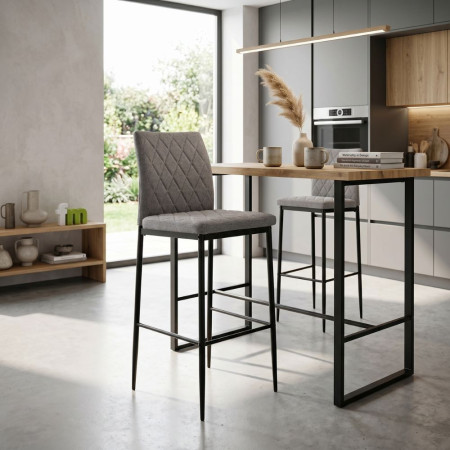 Hoher Barhocker Estoril Grau - fanmuebles