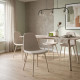 Cadeira de Jantar Lima Easy Clean Bege Claro Pernas Creme