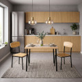 Conjunto de mesa e 2 cadeiras estilo industrial carvalho - preto - 90 x 75 x 60 cm