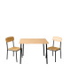 Conjunto Mesa e 2 Cadeiras Industrial Carvalho Preto