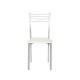 Chaise de Cuisine Colin Tapissée PVC Blanc Métal