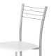 Chaise de Cuisine Colin Tapissée PVC Blanc Métal