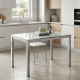 Table de Cuisine Extensible Cameron Verre Blanc Métal