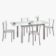 Table de Cuisine Extensible Cameron Verre Blanc Métal