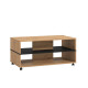 Mesa de centro con ruedas y revistero Sicilia Roble Artisán - Negro 101 x 47,5 x 54,5 cm
