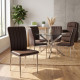 Silla de salón Almería tapizada PU chocolate | Sillas baratas