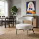Butaca Oasis Tela Teddy Blanca Patas Metal - fanmuebles