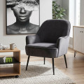 Butaca terciopelo Badalona Amur Velvet gris 66 x 90 x 66 cm
