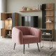 Butaca mit Ohren Zaragoza im Pop-Velvet-Stil in Rosa | fanmuebles