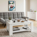 Mesa de centro elevatória Ambit com revisteiro branco Artik