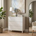 Commode blanche 3 tiroirs avec pieds Loft 80 x 80 x 40 cm
