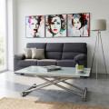 Mesa de centro elevatória em vidro Savila 120 x 40 - 75 x 70 cm