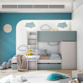 Cama comboio Eureka 4 posições com roupeiro e gavetas