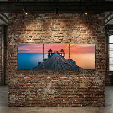Triptyque de quai | Livraison GRATUITE de tableaux