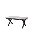 Table à manger extensible, céramique, noir et blanc, 180-240 x 77 x 100 cm