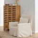 SILLÓN CREMA TEJIDO-MADERA 75 X 76 X 90,50 CM
