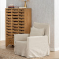 SILLÓN CREMA TEJIDO-MADERA 75 X 76 X 90,50 CM