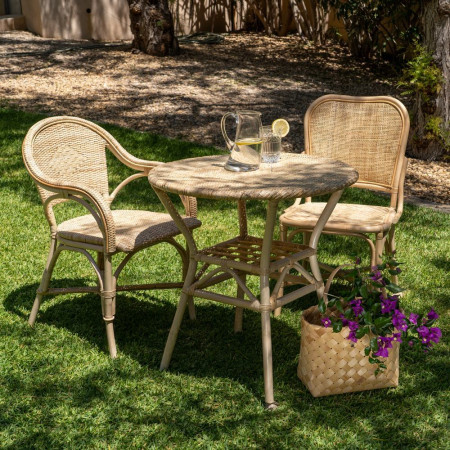 MESA NATURAL RATÁN SALÓN 75 X 75 X 76 CM